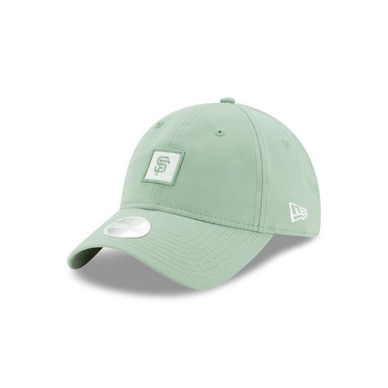 MLB San Francisco Giants Womens Mini Patch 9Twenty Adjustable (LCH0298) - Green New Era Caps